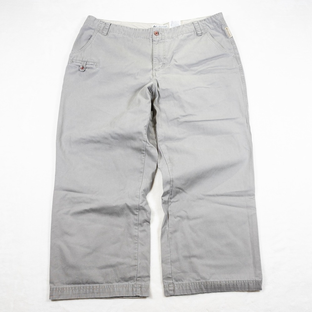 VTG Columbia Hiking Pants Women 14 Beige Khaki Cargo Capri Gorpcore Granola Girl
